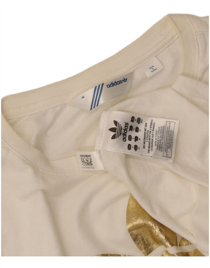 Damska koszulka z grafiką Adidas Top UK 14 Średnia biała bawełna