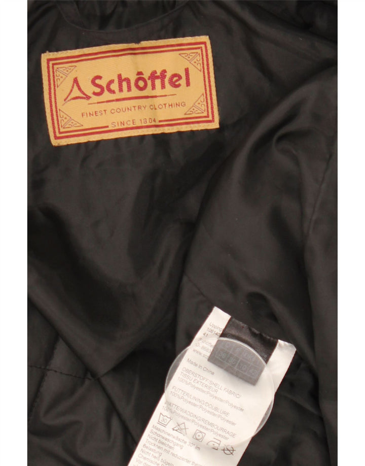 Damska pikowana kurtka oversize Schoffel UK 10, mała, czarna, poliester