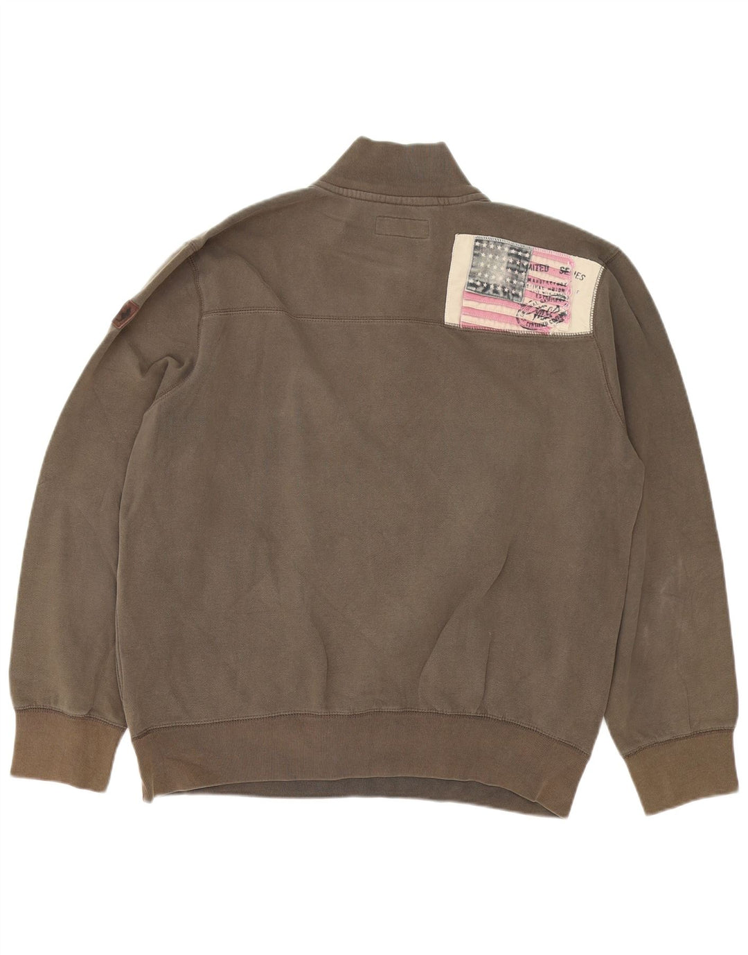 Marks & Spencer Męski sweter z grafiką i dekoltem w serek, 2XL, brązowy, bawełniany