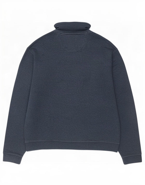 Izod Męski sweter z zamkiem błyskawicznym, średni granatowy, bawełniany nakrapiany
