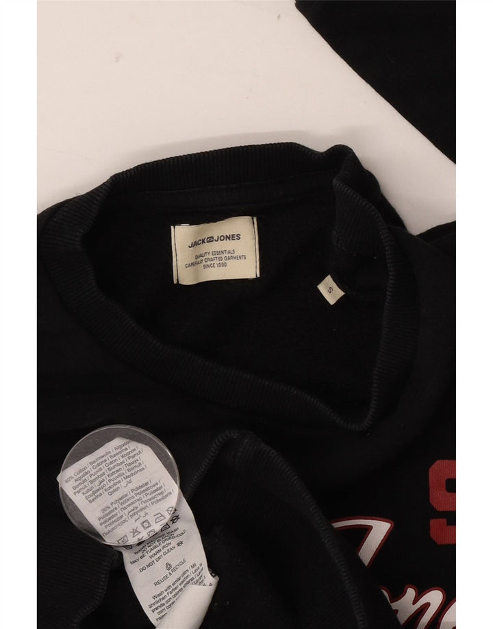 Męska bluza z grafiką Jack & Jones, mała, czarna, bawełniana