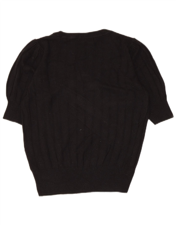 Marks & Spencer Damski sweter z dekoltem w łódkę, UK 10, mały, czarny