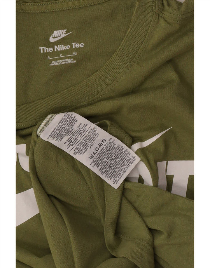 Męski T-shirt z grafiką Nike, mały, zielony, bawełniany