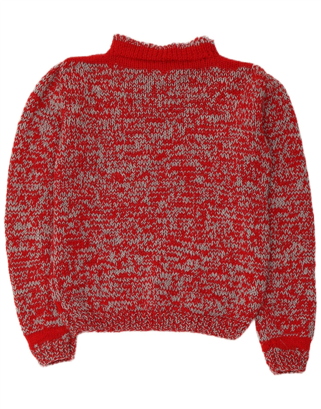 Vintage damski sweter z golfem UK 14 w średnie czerwone paski