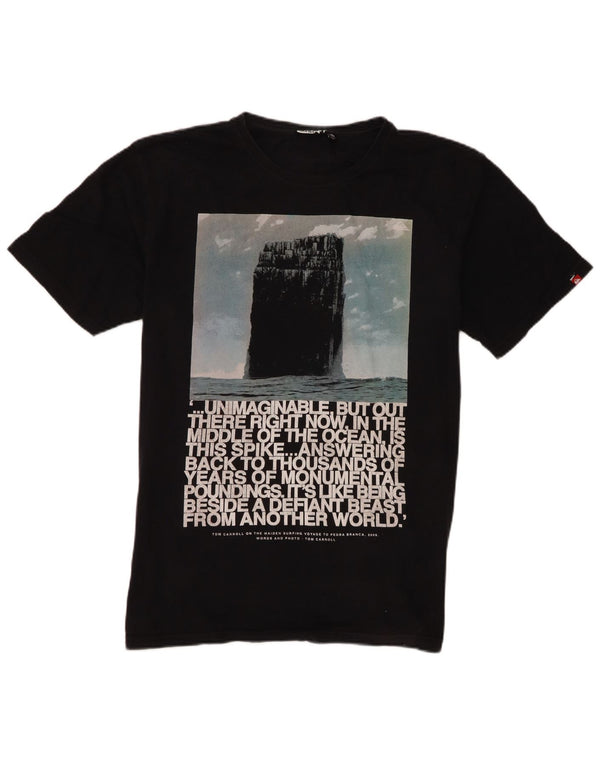 Męska koszulka wąska z grafiką Quiksilver, góra XL, czarna bawełna