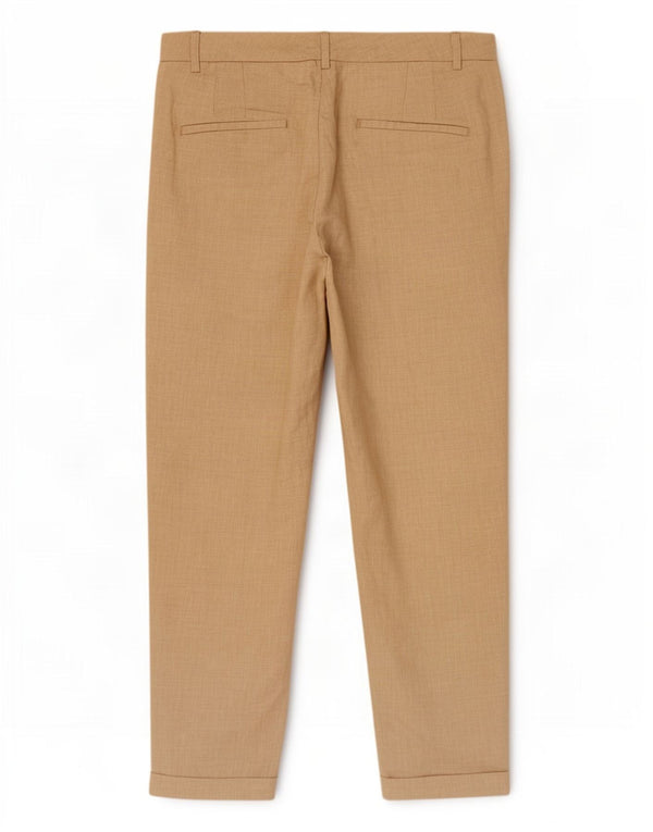Damskie spodnie chino z wysokim stanem i wysokim stanem Zara, średnie W28 L28, beżowe, lniane