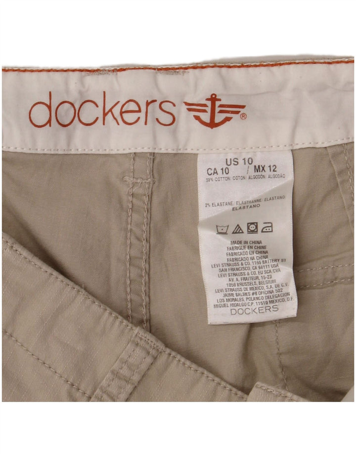 Spodenki damskie DOCKERS Chino US 10 duże W32 beżowa bawełna
