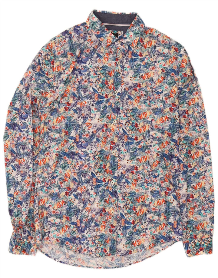 Koszula męska Zara Slim Fit, średnia, wielobarwna, bawełniana w kwiaty