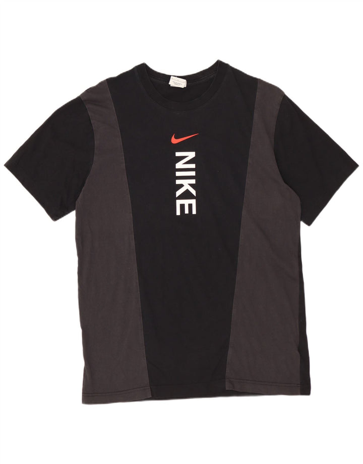 Męski T-shirt NIKE z grafiką, bawełniany, średniej wielkości, w kolorze czarnym