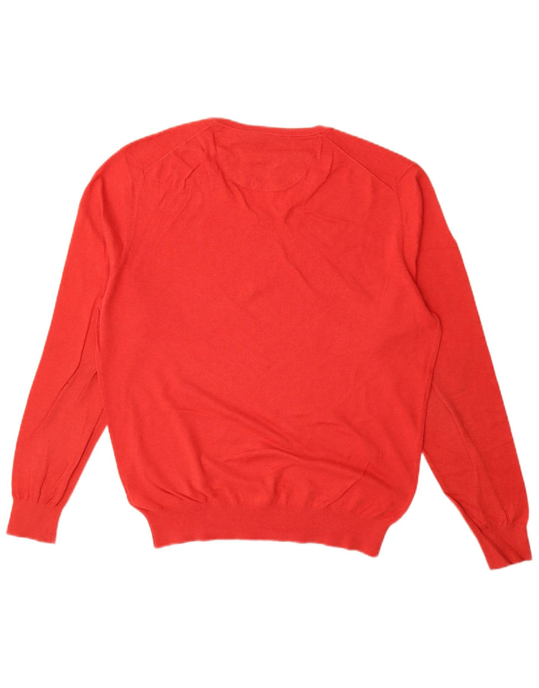 MASSIMO DUTTI Męski sweter z dekoltem w kształcie litery V, duży, czerwony, kaszmirowy