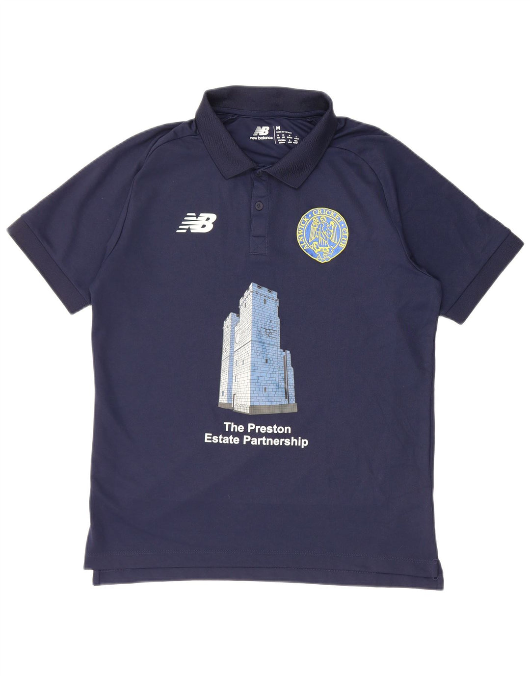 Męska koszulka polo New Balance z grafiką, średni granatowy poliester