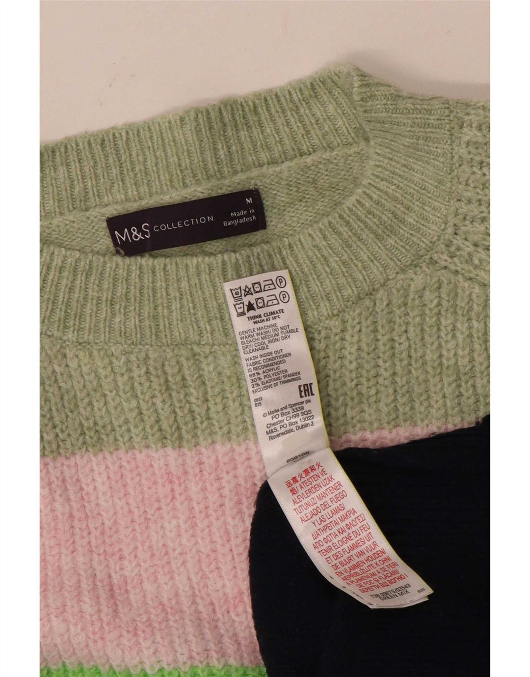 Marks & Spencer Damski sweter z dekoltem w łódkę, UK 14, średni, wielokolorowy