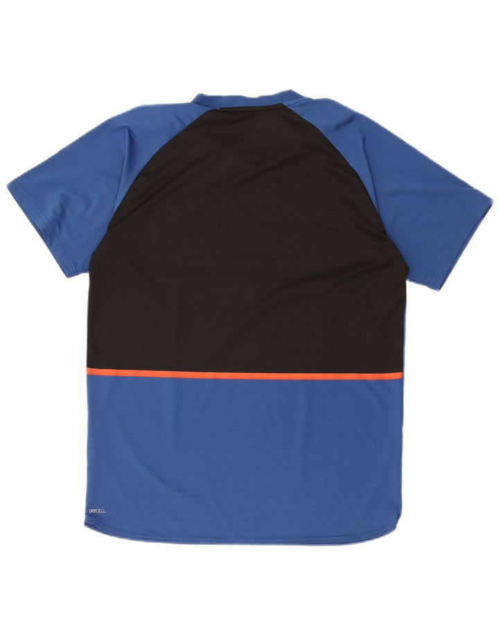 T-shirt męski Puma Top, średni niebieski, poliester z blokami kolorów