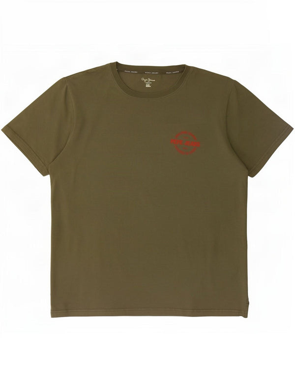 Męska koszulka PEPE Jeans o regularnym kroju, duża, bawełniana w kolorze khaki
