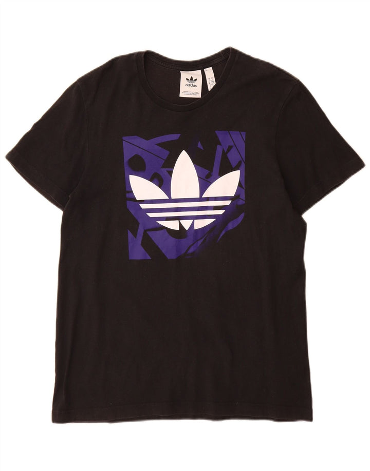 Męska koszulka z grafiką Adidas, mała, czarna