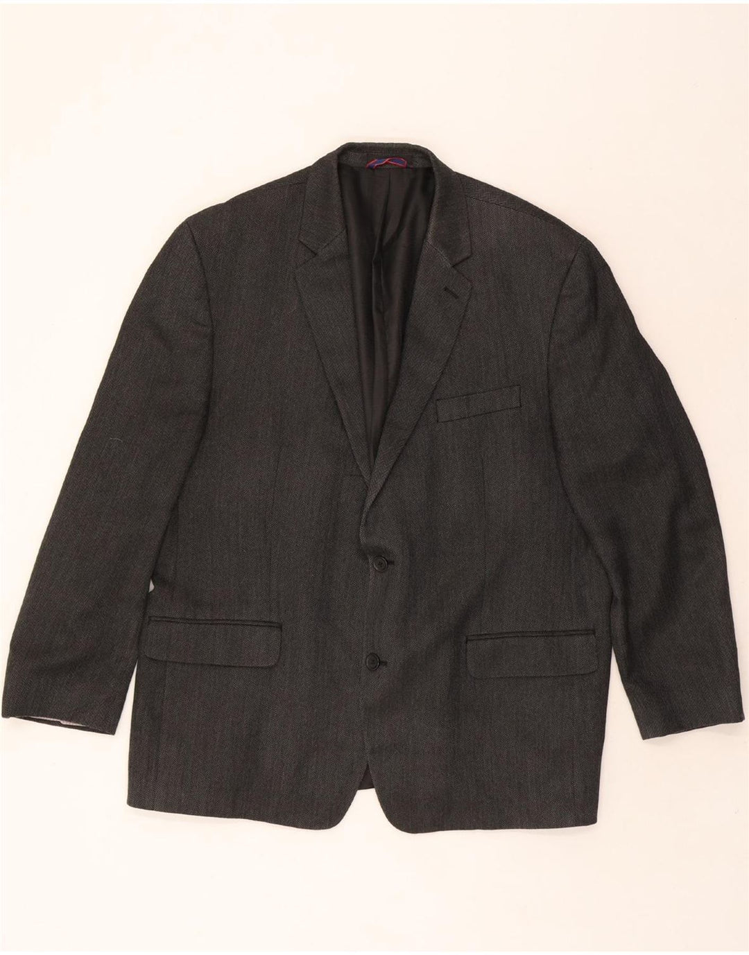 IZOD Mens 2 Button Blazer Jacket UK 40 Large Grey Herringbone Vintage Izod and Second-Hand Izod from Messina Hembry 