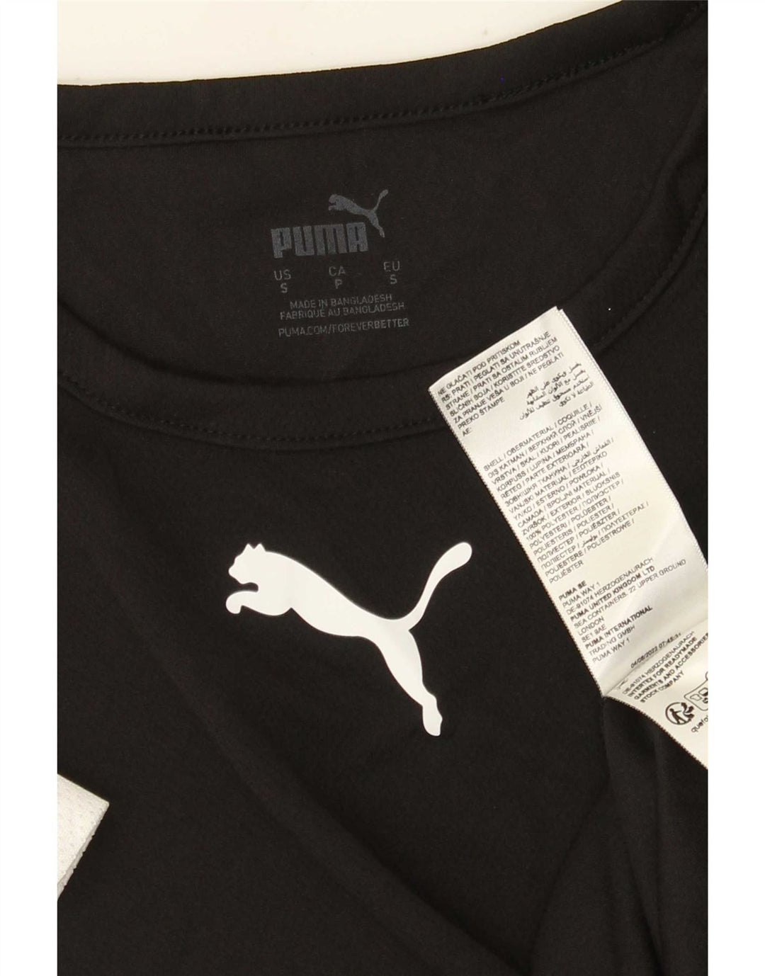 Męska koszulka Puma Top, mała, czarna, z blokami kolorów, z poliestru