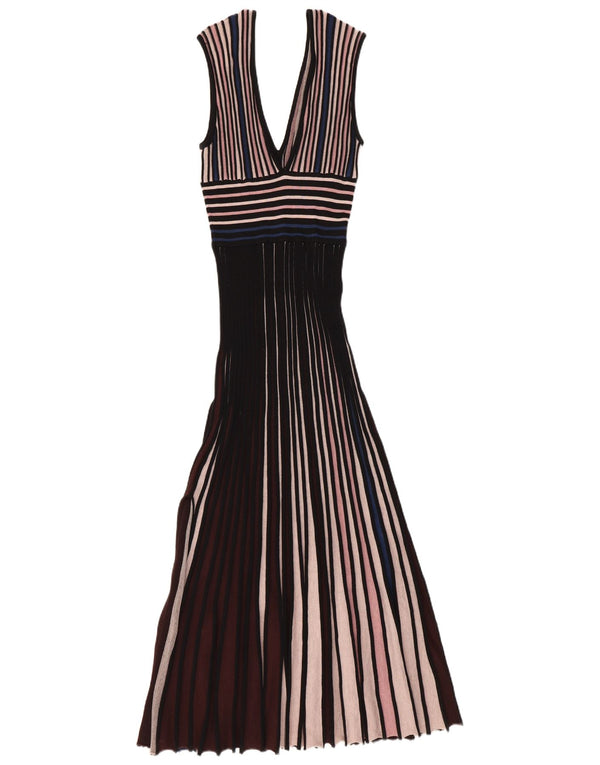 Zara Womens Sleeveless Maxi Dress UK 8 Small Multicoloured Striped Viscose