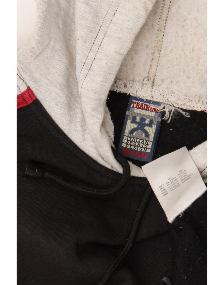 Męski sweter z kapturem Lotto UK 38/40 Średni czarny poliester z blokami kolorów