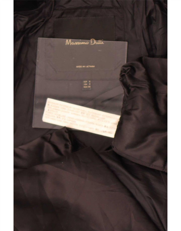Damski ocieplany płaszcz z kapturem Massimo Dutti UK 10, mały, niebieski poliester