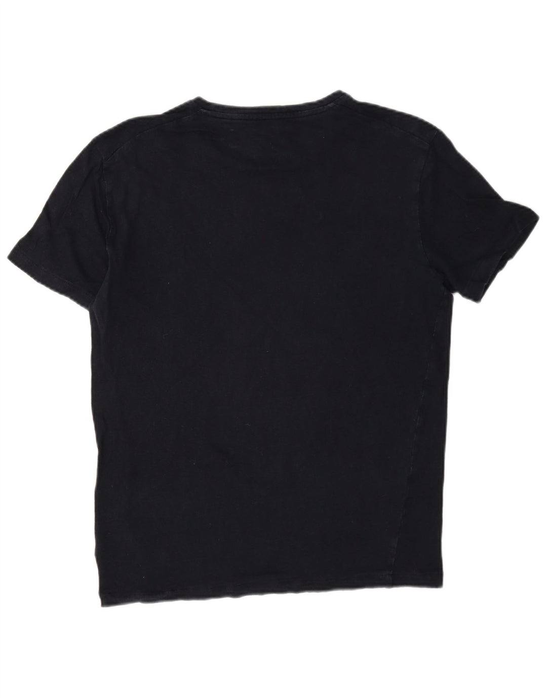 Cos Męski T-shirt Top Mały Granatowy Lniany