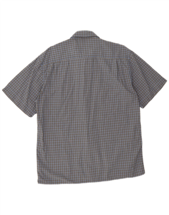 Męska koszula z krótkim rękawem Wrangler, duża, niebieska, bawełniana krata