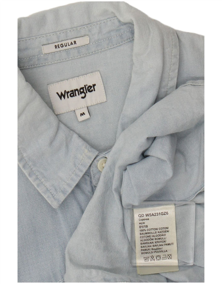 Koszula męska Wrangler Regular, bawełniana, w kolorze średnioniebieskim