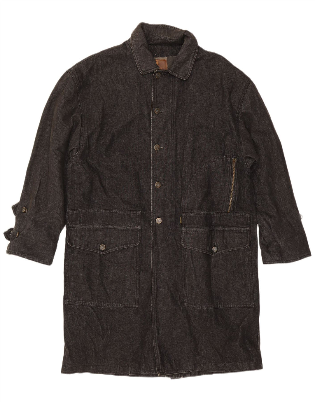 Męski płaszcz dżinsowy Trussardi UK 40, duży, granatowy, bawełniany