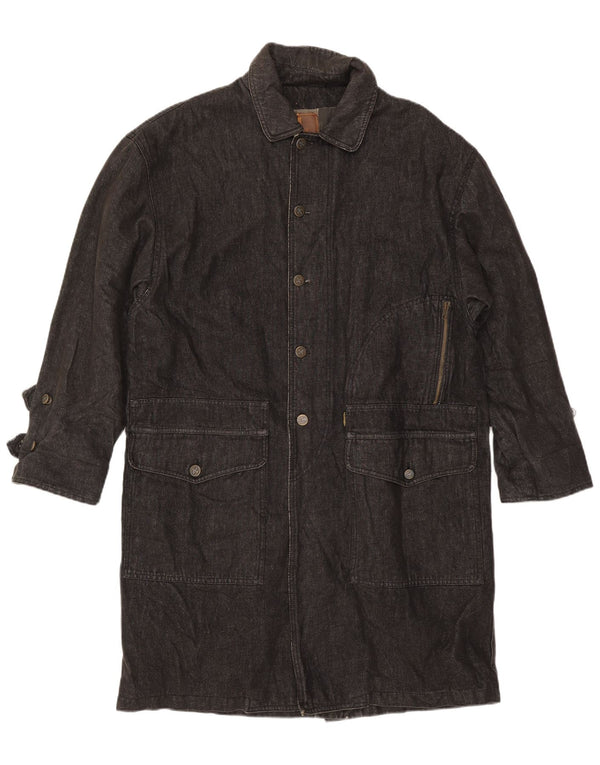 Męski płaszcz dżinsowy Trussardi UK 40, duży, granatowy, bawełniany