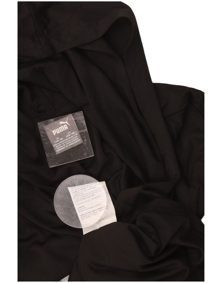 Chłopięca koszulka PUMA z kapturem i grafiką, z długim rękawem, 14-15 lat, duża, czarna, poliester