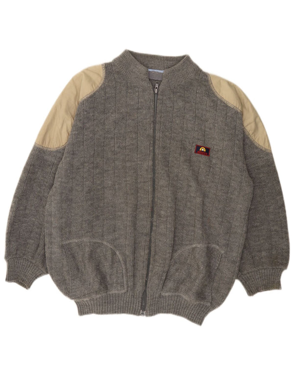 Sweter damski VINTAGE UK 18 XL, szary, blok kolorów