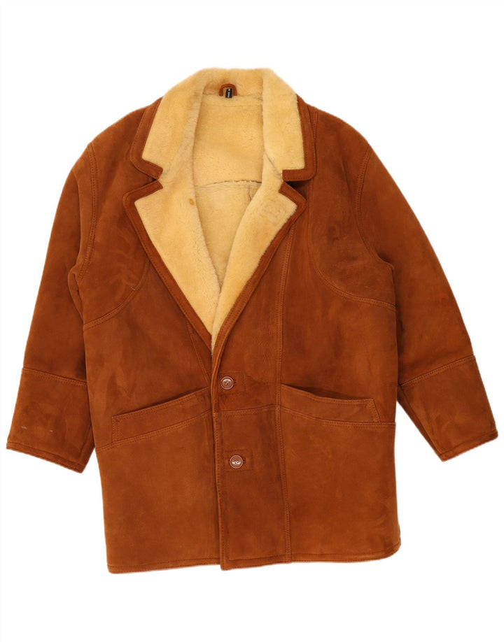 Vintage męska kurtka Shearling UK 40 Large Brown Shearling