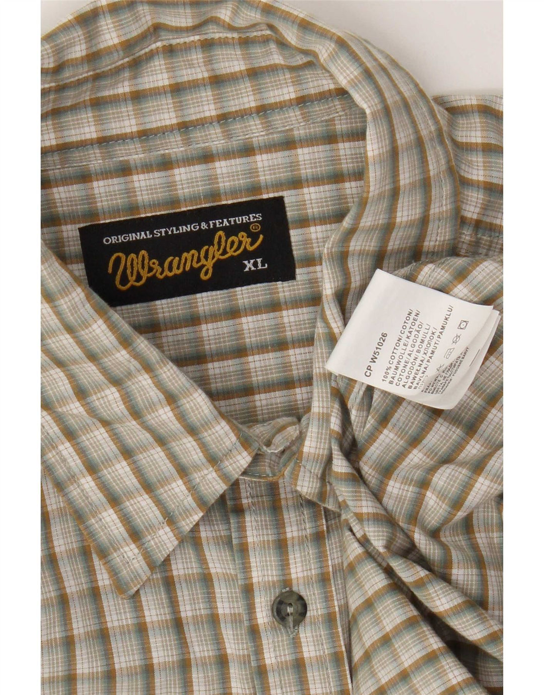 Koszula męska Wrangler XL, bawełniana w beżową kratkę