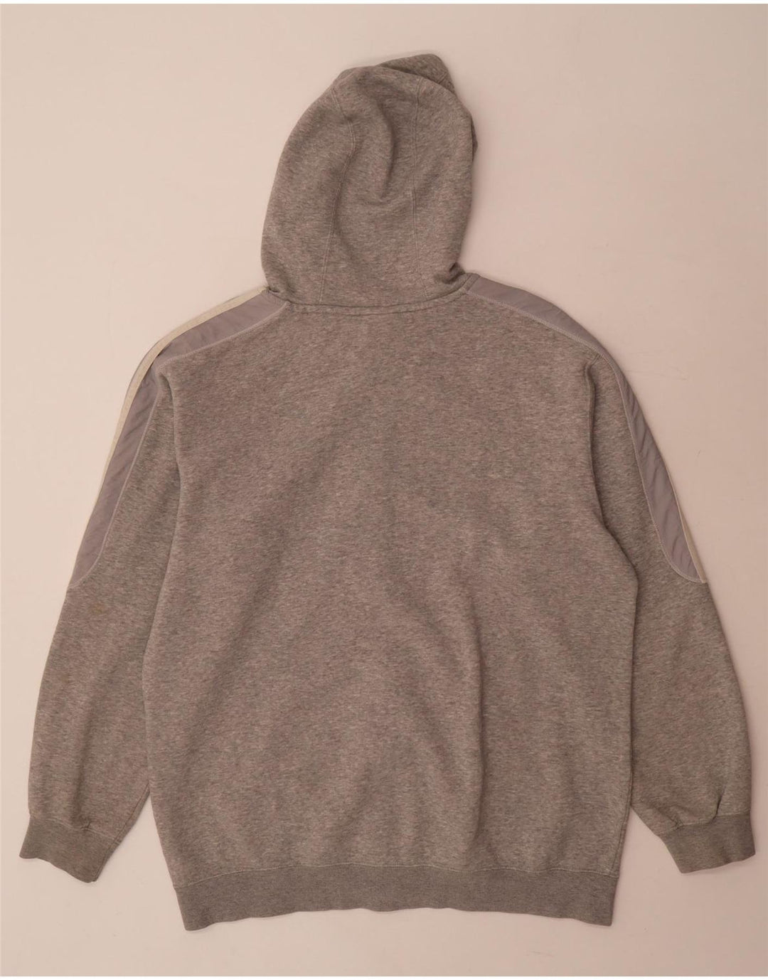 Adidas Męski sweter z kapturem i zamkiem błyskawicznym, duży, szary, bawełniany