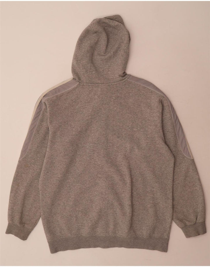 Adidas Męski sweter z kapturem i zamkiem błyskawicznym, duży, szary, bawełniany