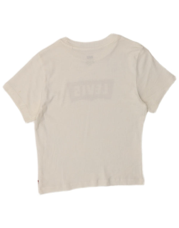 Damska koszulka Levi's Crop Graphic Top UK 8 Small White