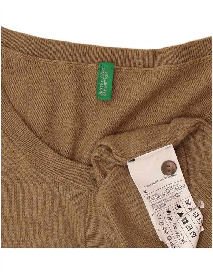 Damski sweter rozpinany Benetton UK 12 Średni brązowy poliamid