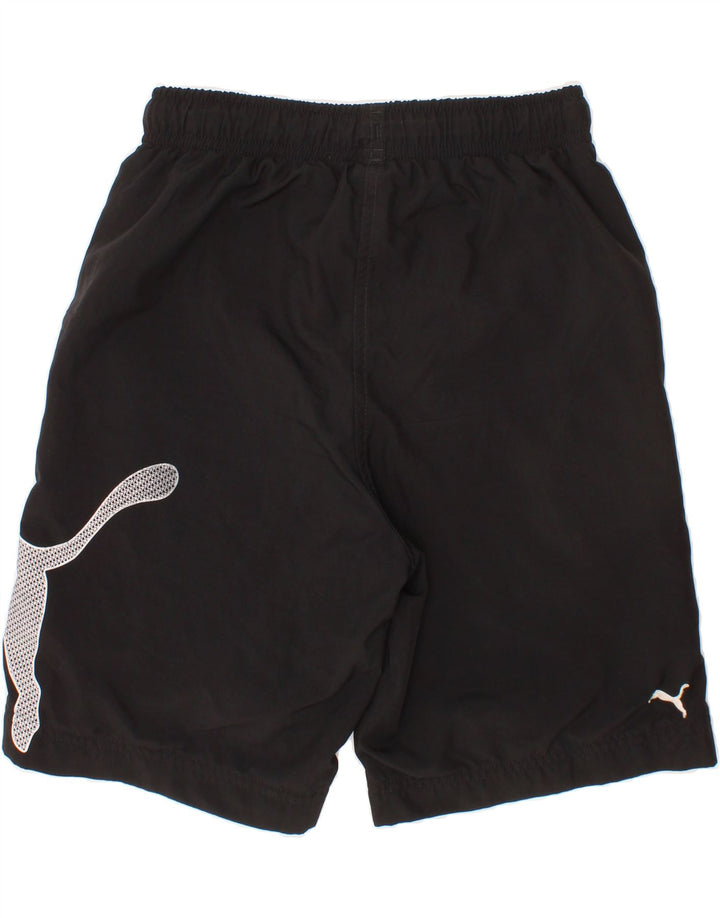 PUMA Boys Graphic Sport Shorts 9-10 Years Medium Black Polyester Vintage Puma and Second-Hand Puma from Messina Hembry 