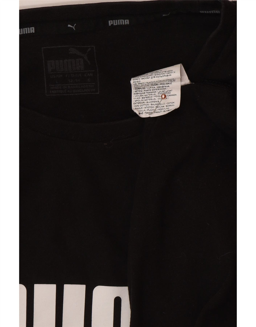 Męski T-shirt z grafiką PUMA, duży, czarny, bawełniany