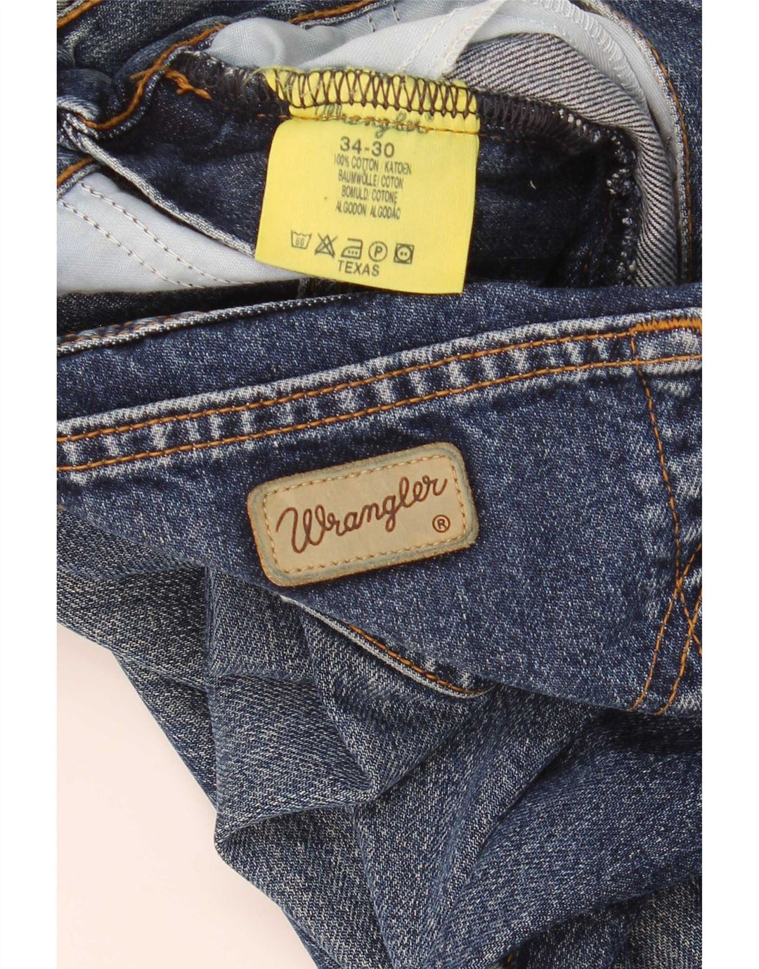 Wrangler Męskie proste dżinsy W34 L30 Niebieskie bawełniane