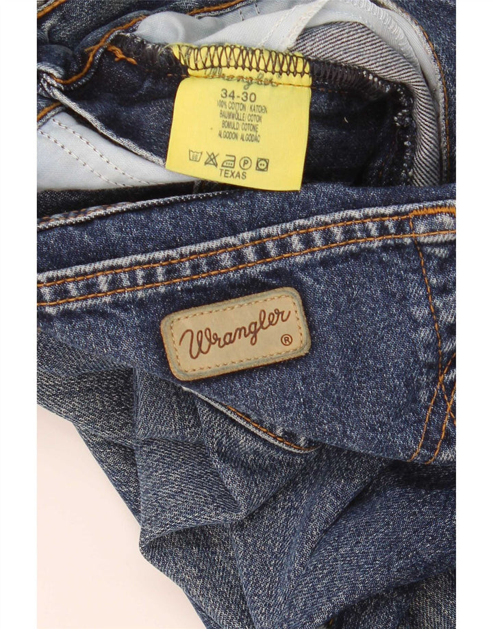 Wrangler Męskie proste dżinsy W34 L30 Niebieskie bawełniane
