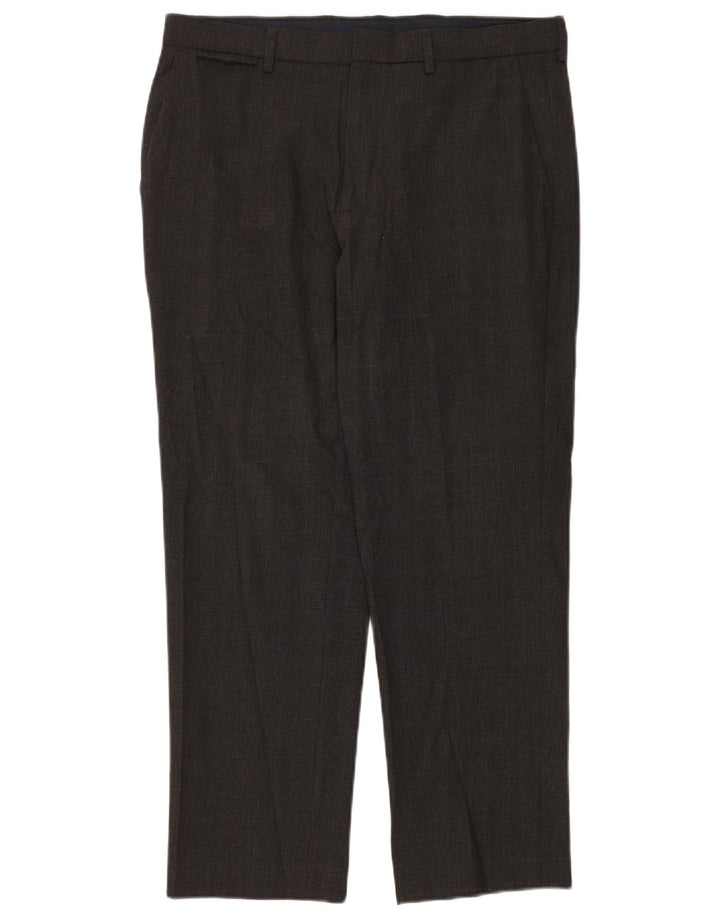Męskie spodnie chino o regularnym kroju Marks & Spencer W34 L29 Szary poliester
