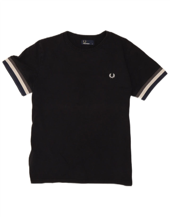 T-shirt męski Fred Perry, bawełniany, średniej wielkości, w kolorze czarnym