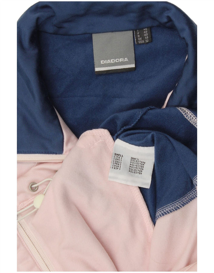 Damska kurtka dresowa Diadora UK 14, duży niebieski poliester z blokami kolorów