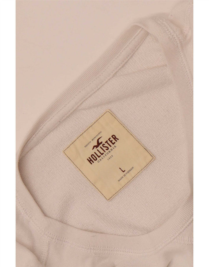 Damska bluza z grafiką Hollister UK 16, duża, biała