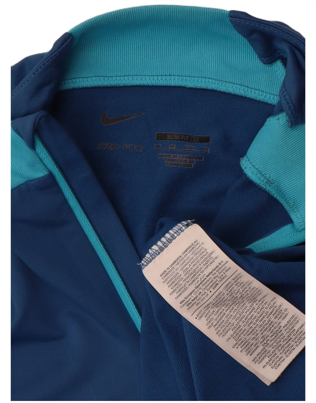 Męski dres Nike Dri Fit Zip Neck Slim Pullover Top XS Niebieski geometryczny