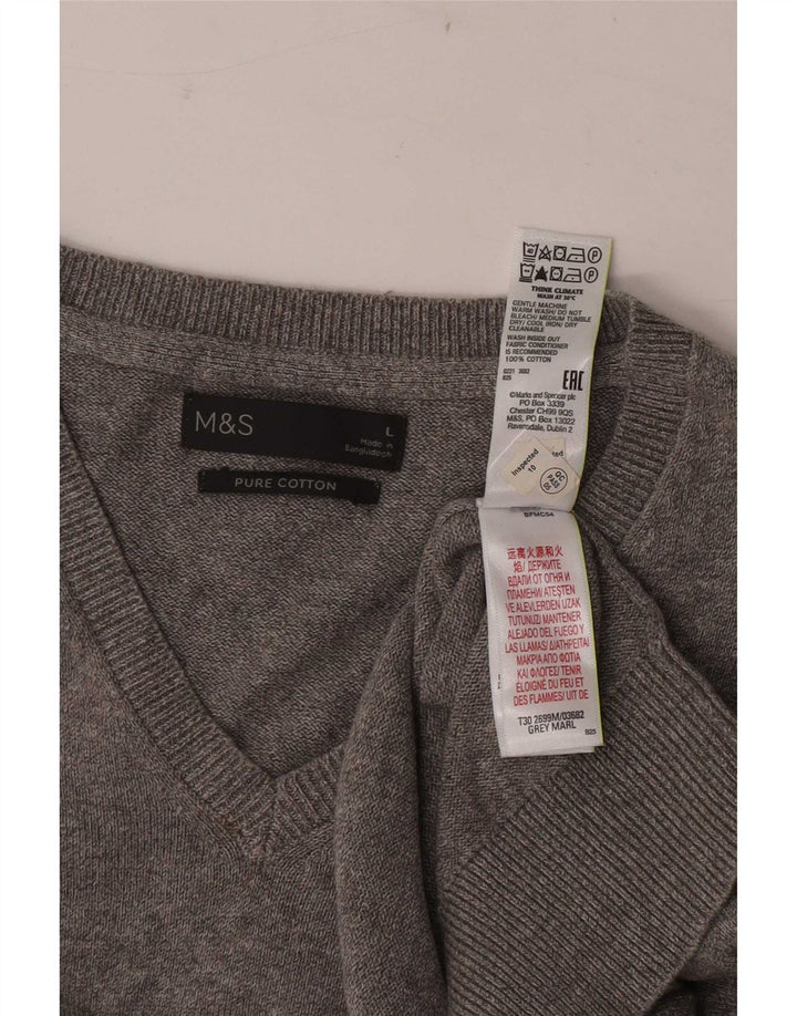 Marks & Spencer Męski podkoszulek z kamizelką, duży, szary, bawełniany