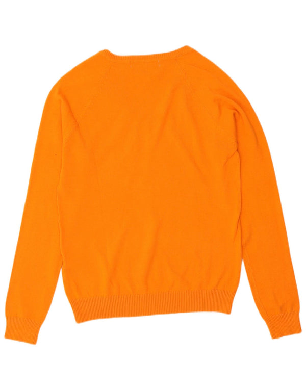 Sweter damski Zara z dekoltem w kształcie litery V, UK 18 XL, pomarańczowy, bawełniany