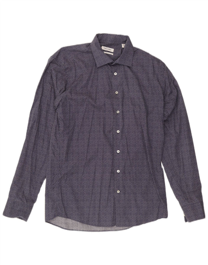 Koszula męska Calvin Klein Slim Fit, rozmiar 41, duża, bawełniana w granatowe cętki