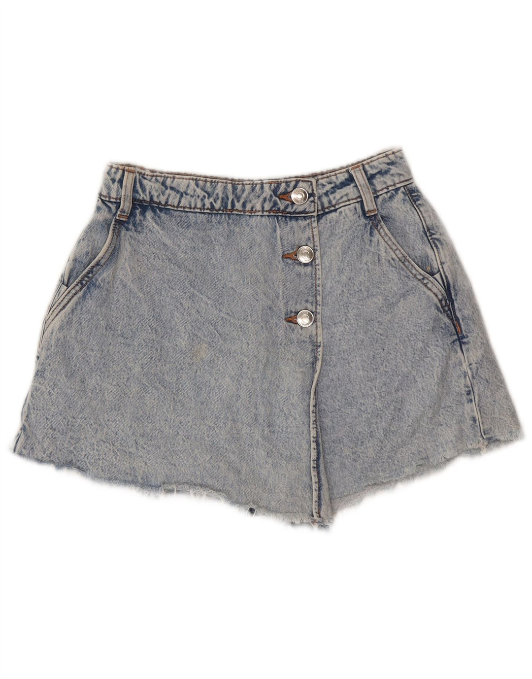 ZARA Womens Denim Shorts XS W24 Blue Cotton